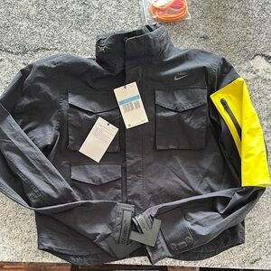 Nike Off-White Running Jkt- Black and Yellow Performance Jacket
